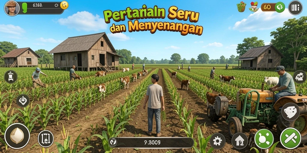 Tampilan gameplay seru dalam bertani di 6CF.