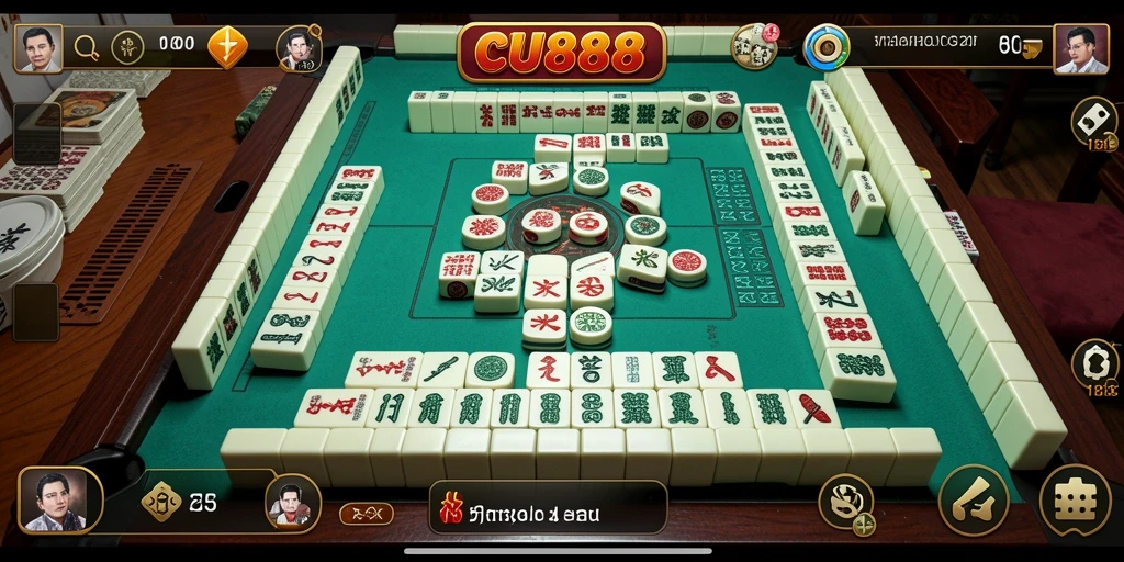 Tangkapan layar CU888 menampilkan aksi menarik dalam permainan Mahjong.