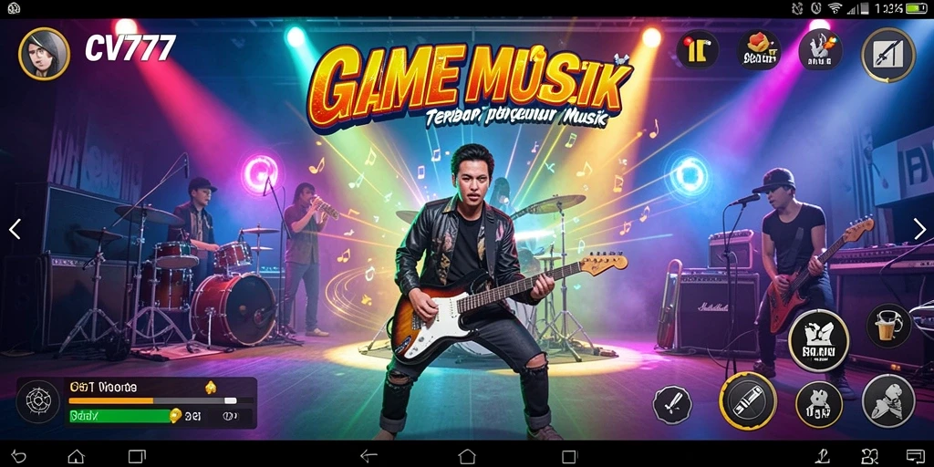 Screenshot gameplay CV777 menunjukkan pemain asyik memainkan lagu favorit.