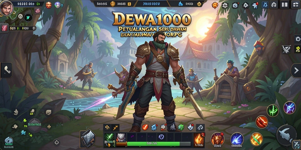 Tampilan gameplay yang memukau dalam DEWA1000, menunjukkan pertarungan antar pemain.