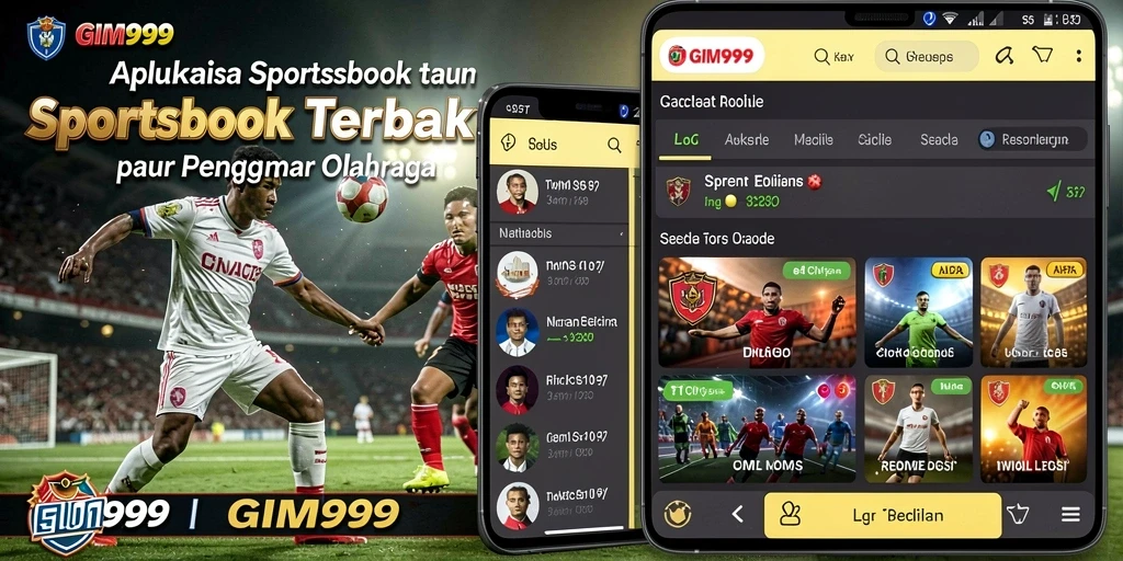 Screenshot GIM999 menampilkan tampilan utama dengan pilihan taruhan olahraga yang menarik.