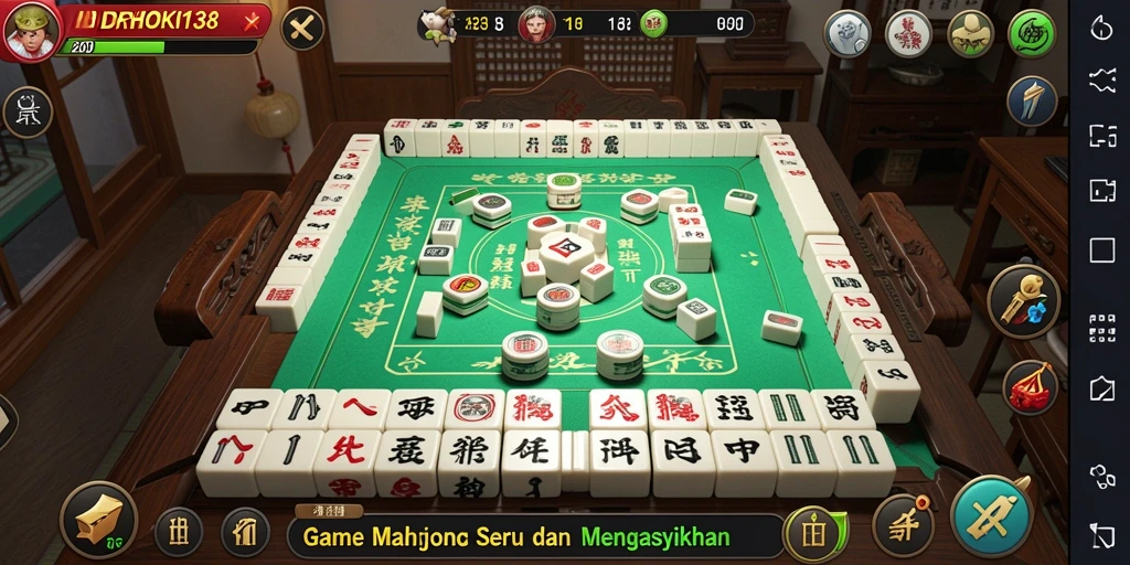 Tampilan gameplay seru dari game Mahjong IDRHOKI138 dengan grafis menawan.