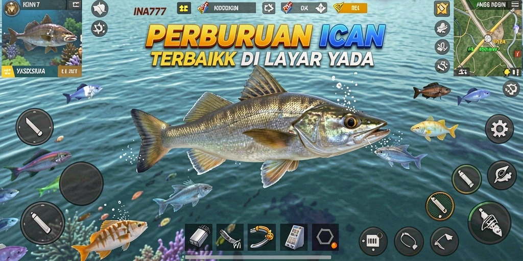Screenshot permainan INA777 yang penuh aksi menembak ikan.