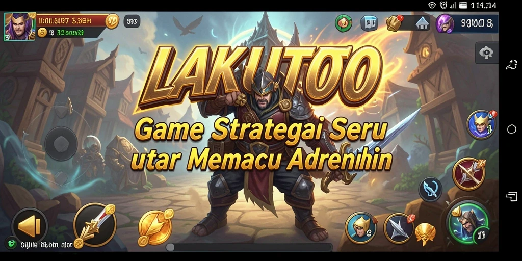 Tampilan screenshot utama LAKUTOTO dengan aksi strategi mendebarkan.