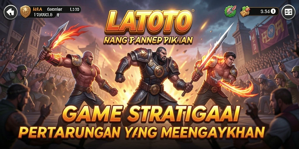 Tampilan gameplay seru dalam LATOTO saat pertarungan strategi.