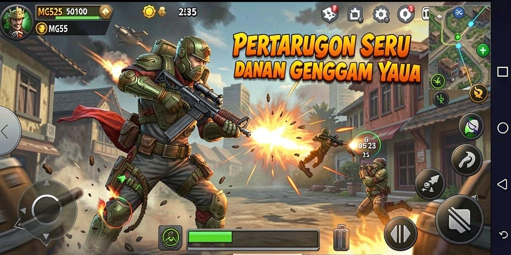 Tangkapan layar gameplay MG525 yang intens dan mendebarkan.