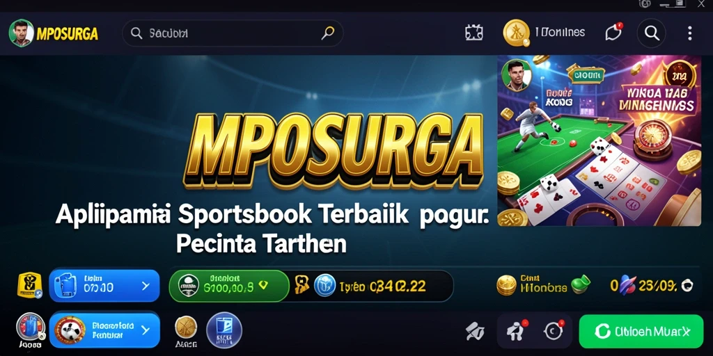 Screenshot utama MPOSURGA menunjukkan tampilan taruhan olahraga yang menarik.
