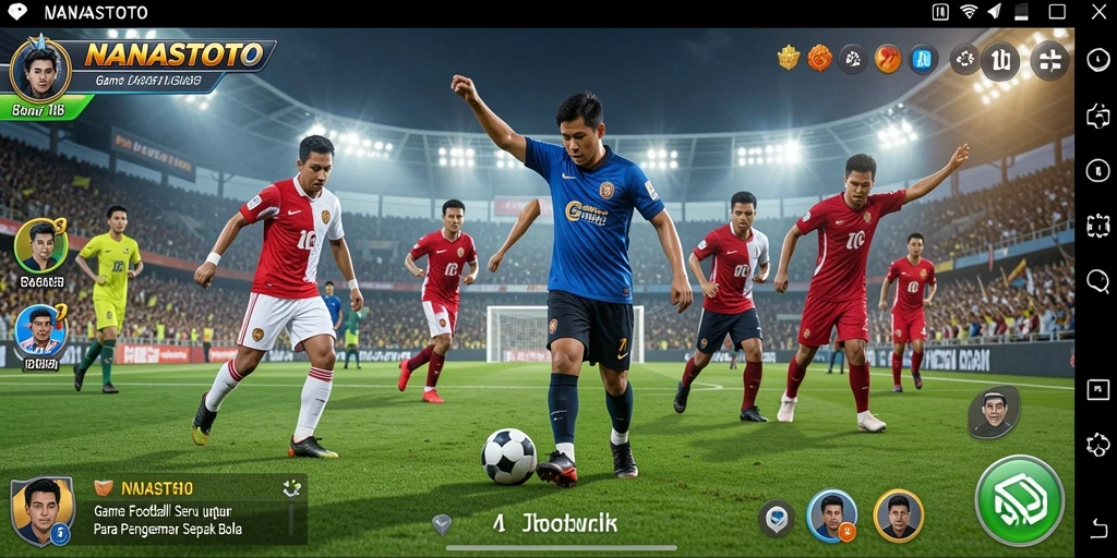 Tampilan gameplay NANASTOTO yang mendebarkan dalam pertandingan sepak bola.