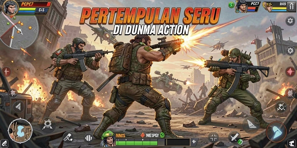 Gameplay seru PCPC7 dengan aksi pertempuran yang mendebarkan.