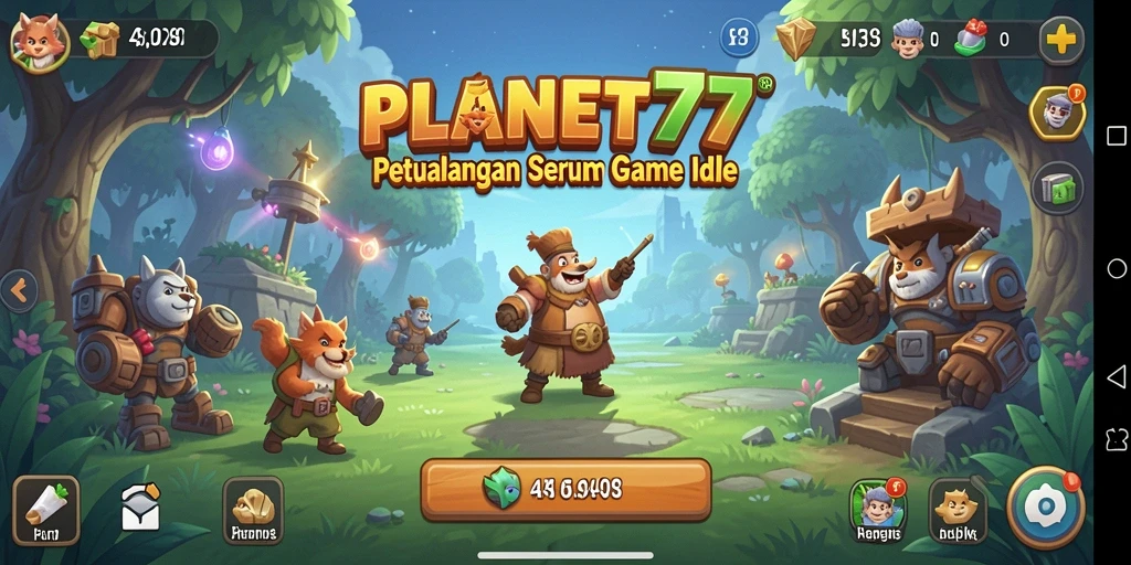 Tampilan gameplay PLANET77 dengan koloni yang tumbuh di luar angkasa.