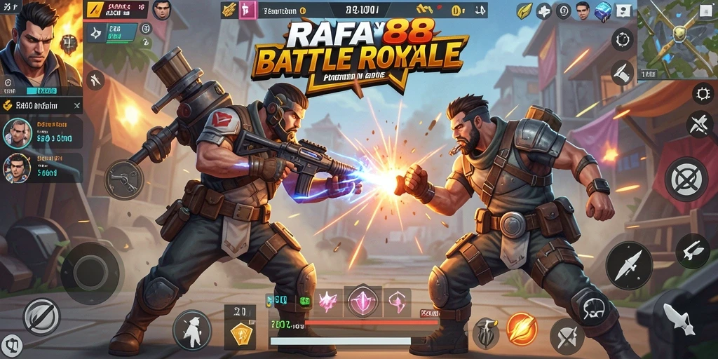 Tampilan gameplay RAFA88 dengan aksi Battle Royale yang seru dan mendebarkan.