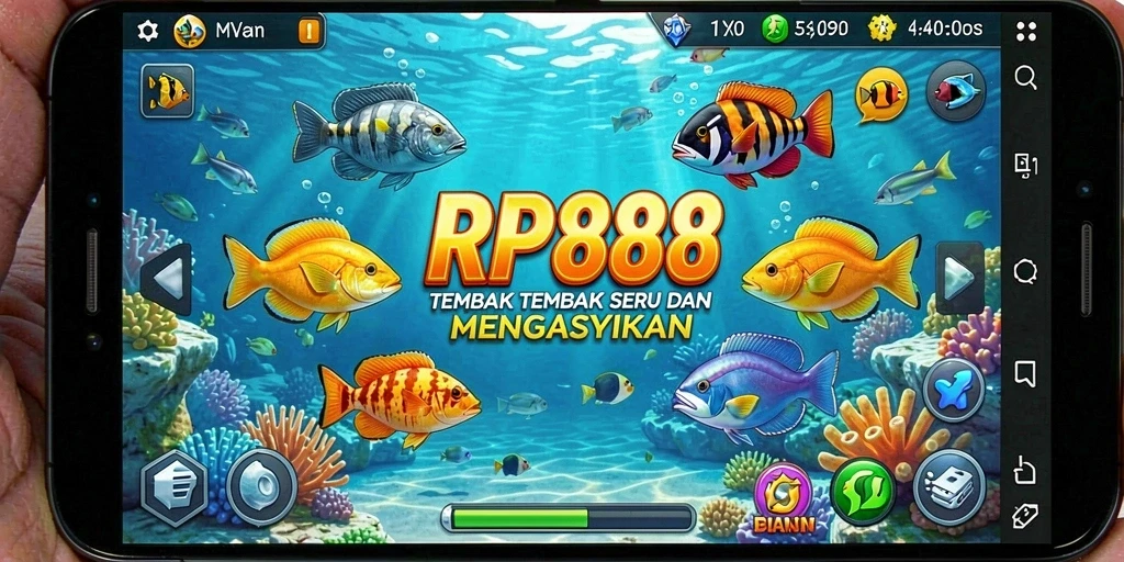 Tampilan screenshot RP888 saat menangkap ikan berharga.