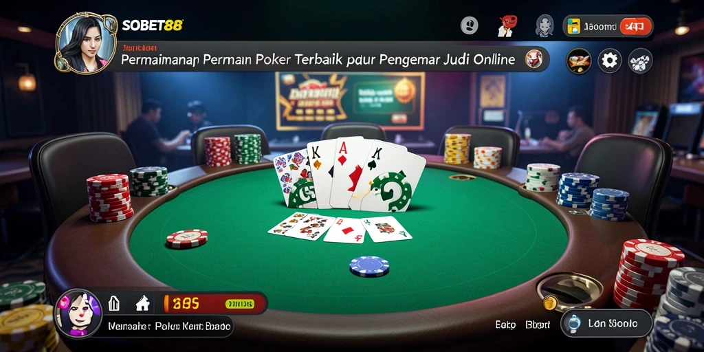 Tampilan menarik dari gameplay Poker di SOBET88.