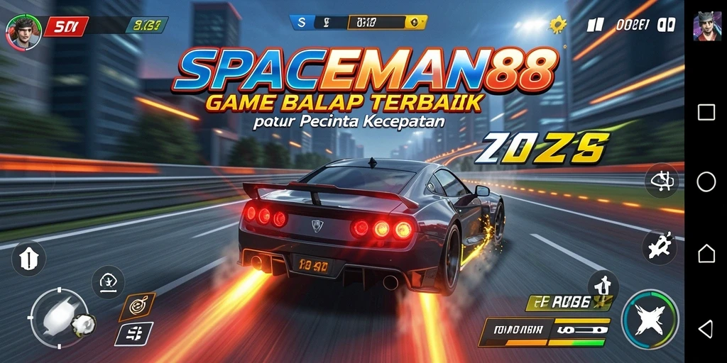 Tampilan gameplay SPACEMAN88 dengan aksi balap yang mendebarkan.