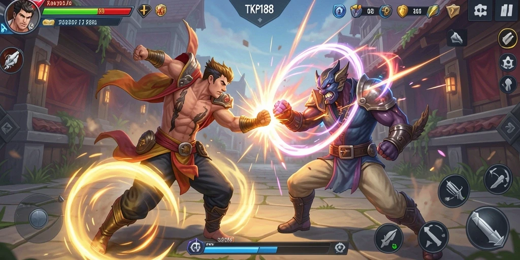 Gambaran pertarungan seru dalam game Fighting TKP188.