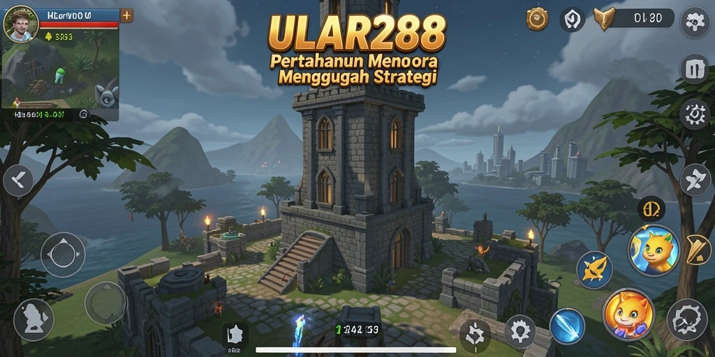 Tampilan gameplay menara tower defense yang seru dan strategis.