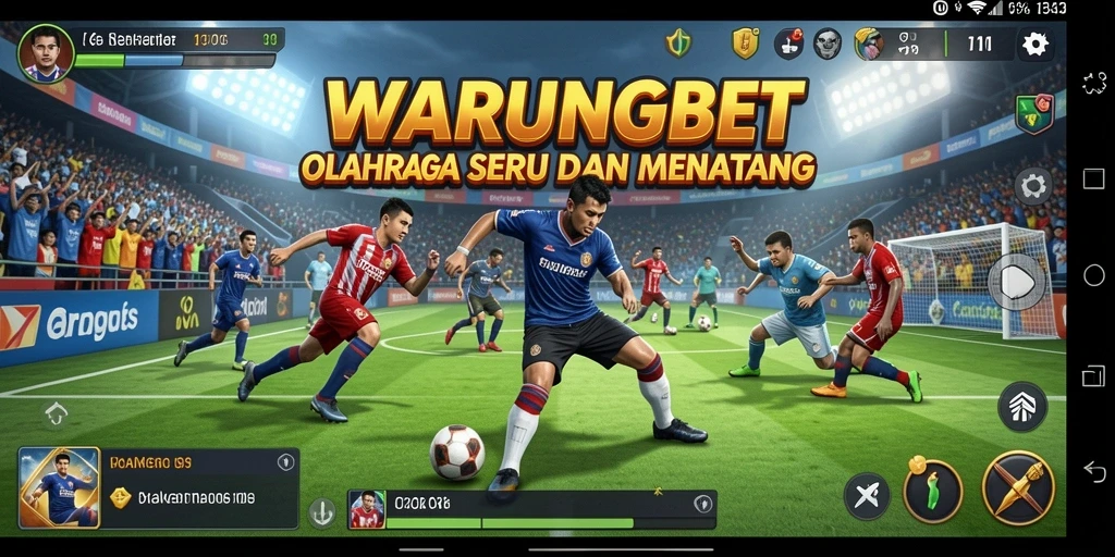 Screenshot gameplay WARUNGBET menampilkan aksi seru dalam pertandingan olahraga.